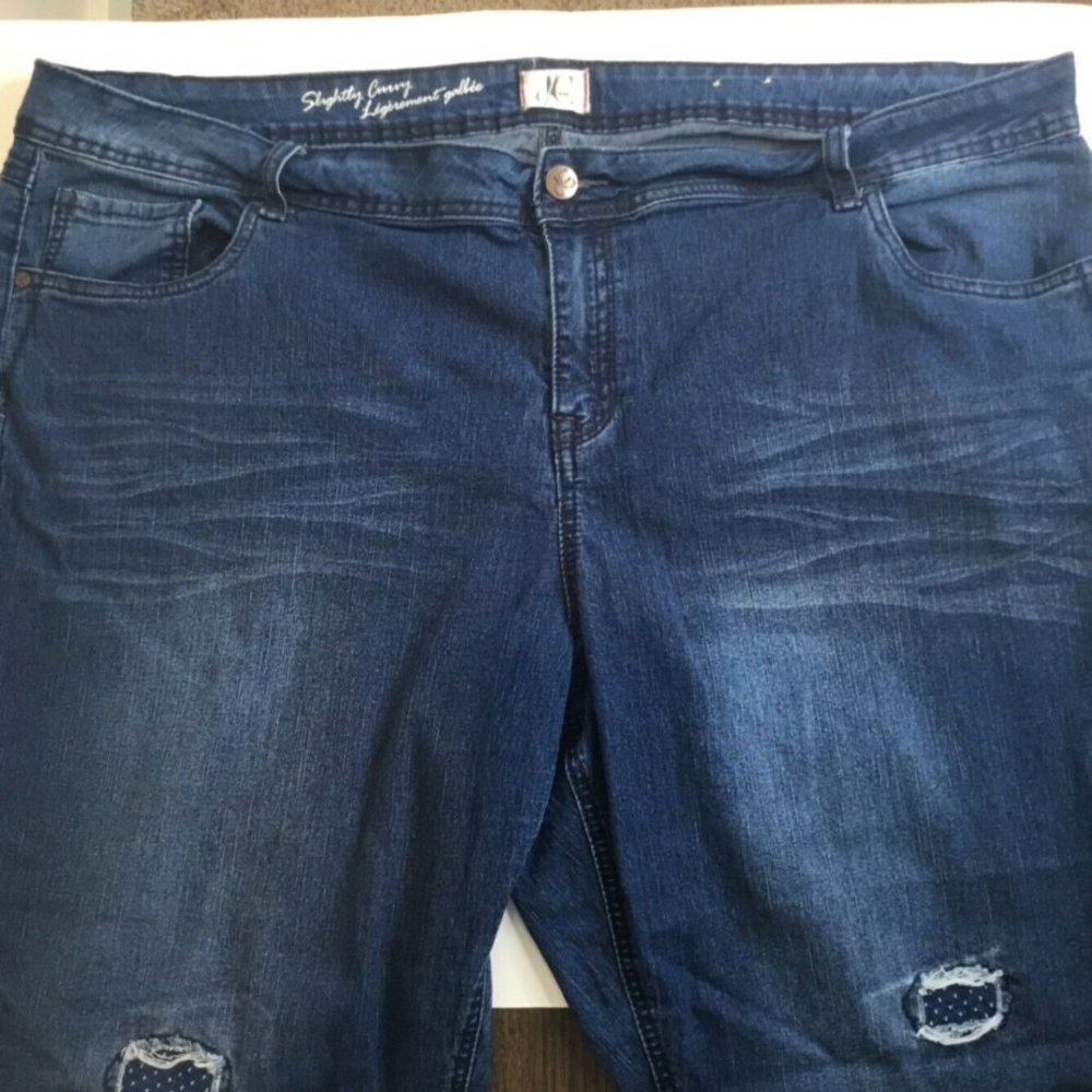 JC Womens Blue Cotton Casual Comfort Slim Jeans
